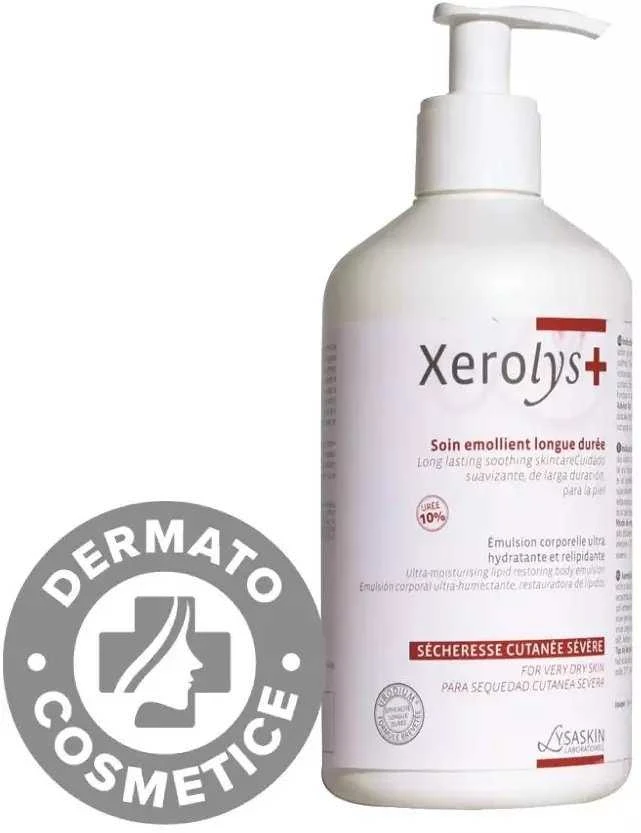 Lab Lysaskin Xerolys+ Urea Emollient Body Emulsion For Face & Body Daily, 500 ml