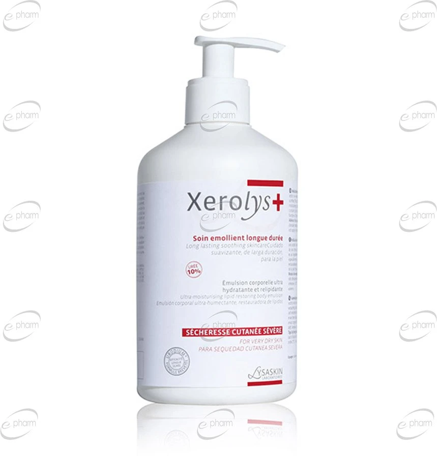 Lab Lysaskin Xerolys+ šlapalo minkštinamoji kūno emulsija veidui ir kūnui kasdien, 200 ml