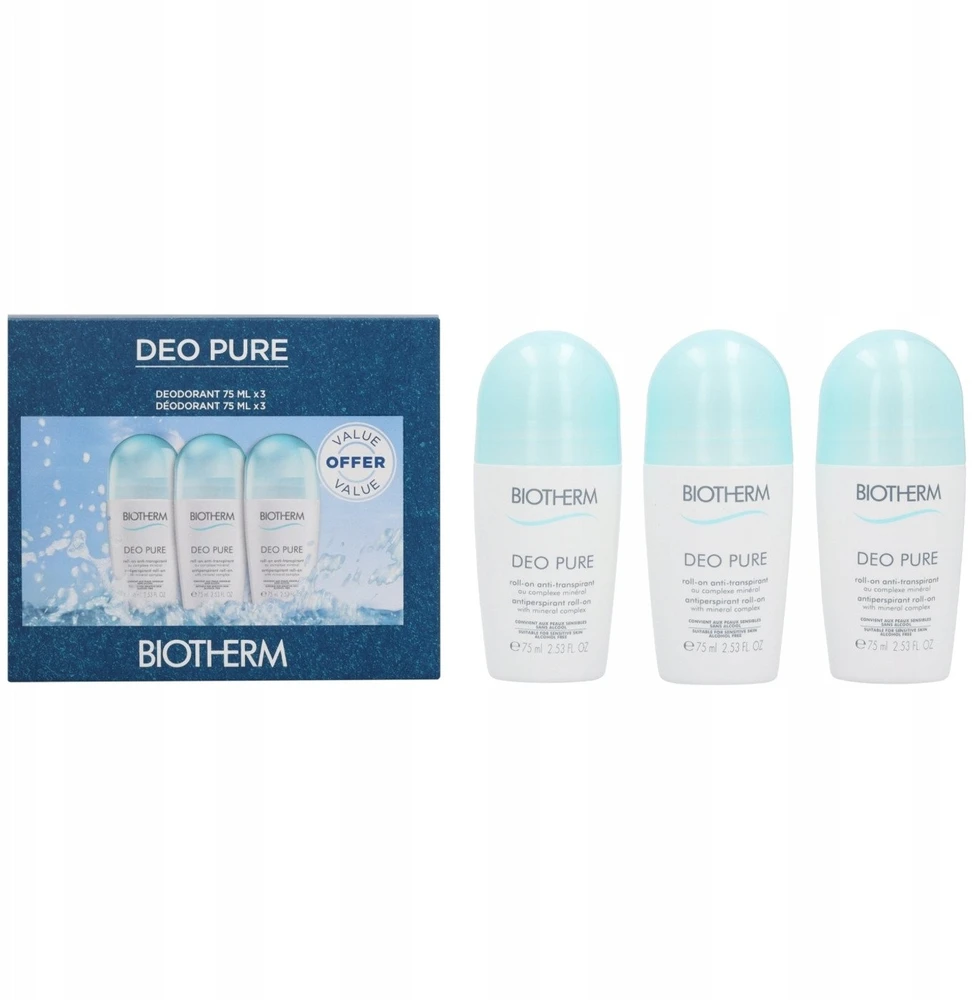 Rinkinys „Biotherm Deo Pure Trio Woman“ 3x75ml