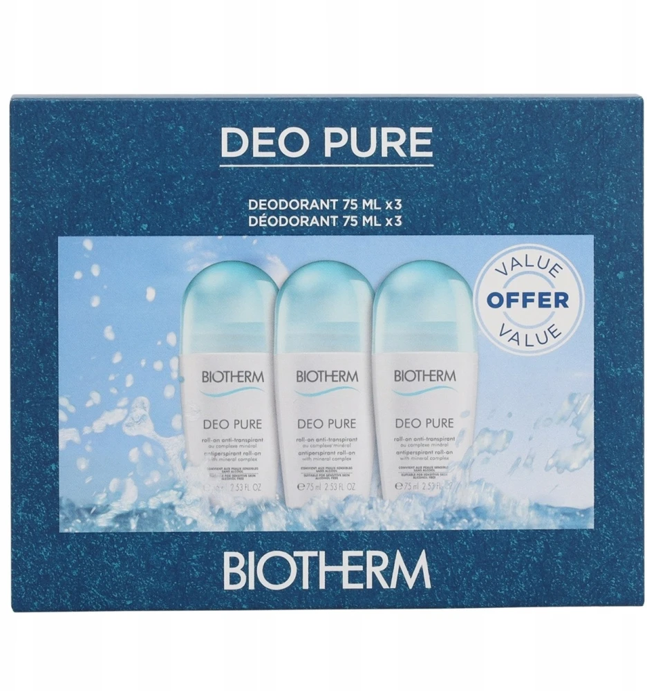 Rinkinys „Biotherm Deo Pure Trio Woman“ 3x75ml