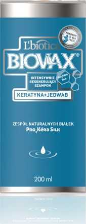 Intensyvaus poveikio atkuriamasis šampūnas su keratinu ir šilku Biovax, 200 ml