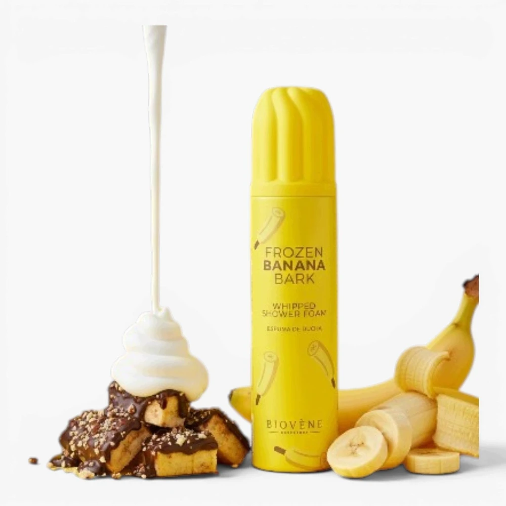 Biovene drėkinamosios dušo putos su šaldyta bananų žieve, 250 ml