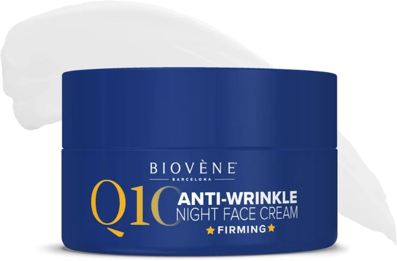 Biovene Q10 Anti-Wrinkle Firming Night Face Kreminis naktinis veido kremas brandžiai odai, 50 ml