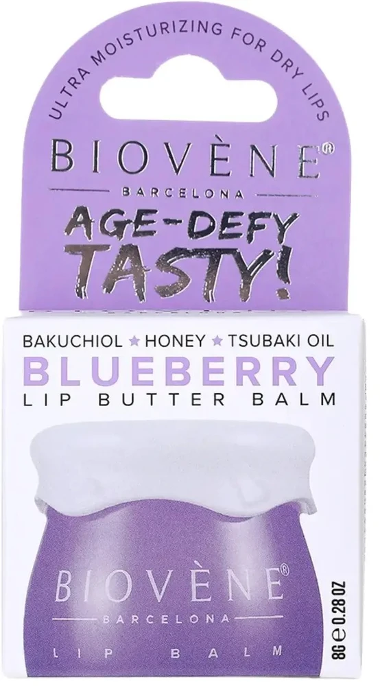 Biovene Age-Defy Tasty! Blueberry Sviestas lūpoms Balm lūpų balzamas, 8 g