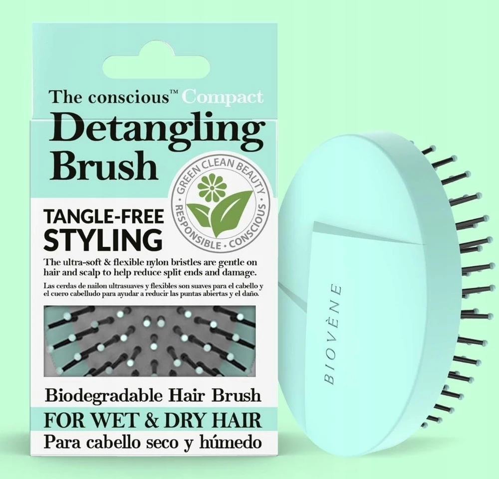 Biovene , The Conscious, Compact, Hair , Mint Žalias, Detangling For Women