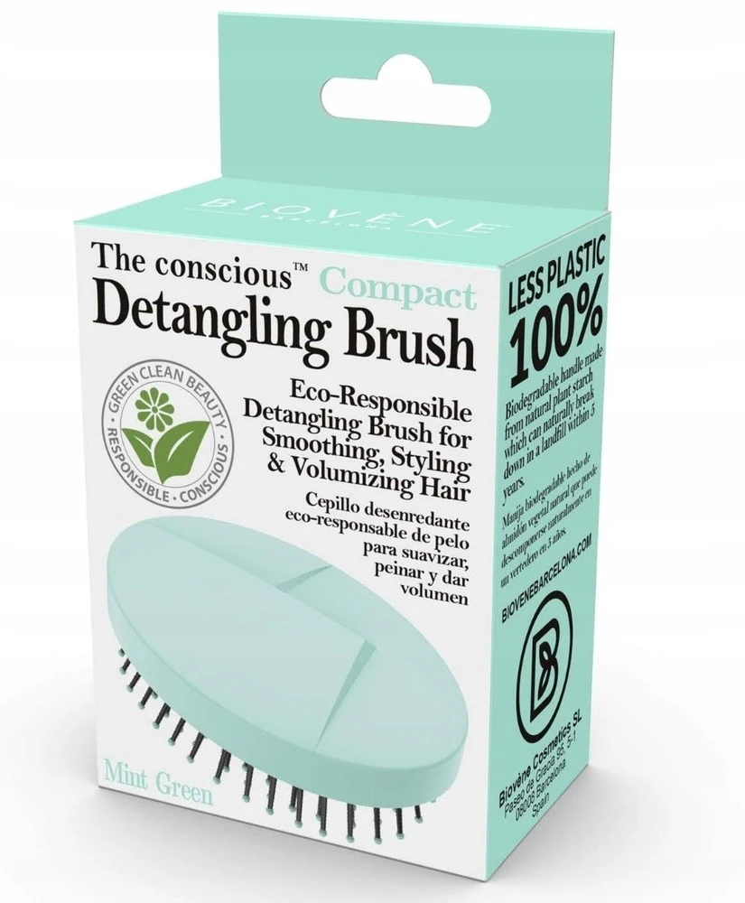 Biovene , The Conscious, Compact, Hair , Mint Žalias, Detangling For Women