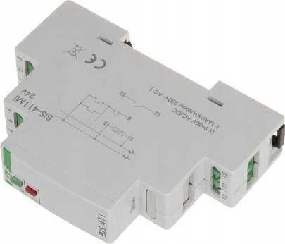 Bistabili relė F&F BIS-411M-LED-24V 16A 1NO 9-30V AC/DC LED su kontaktų padėties atmintimi DIN bėgiui