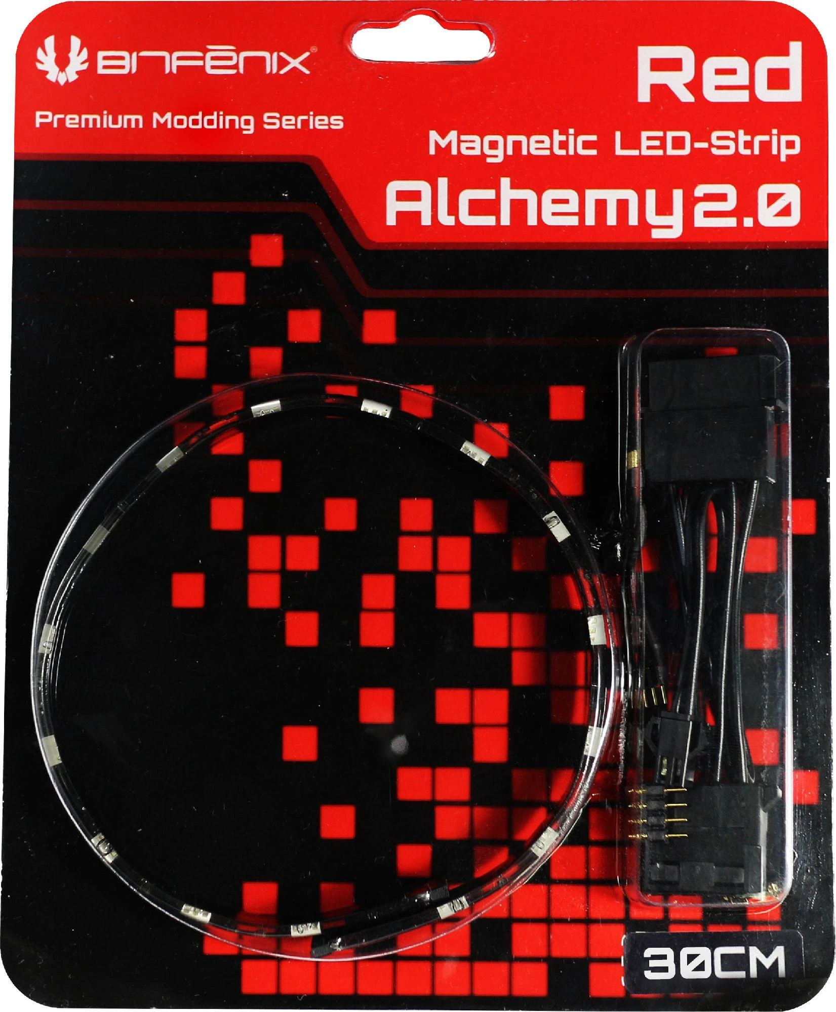 „BitFenix Alchemy 2.0“ magnetinė LED juostelė, 60 cm, 30 LED, raudona