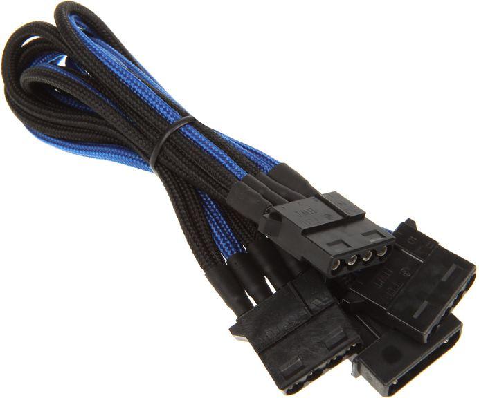 BitFenix Adattatore Molex A 3x Molex, 55 Cm, Sleeved Blu/Nero, Compatibile