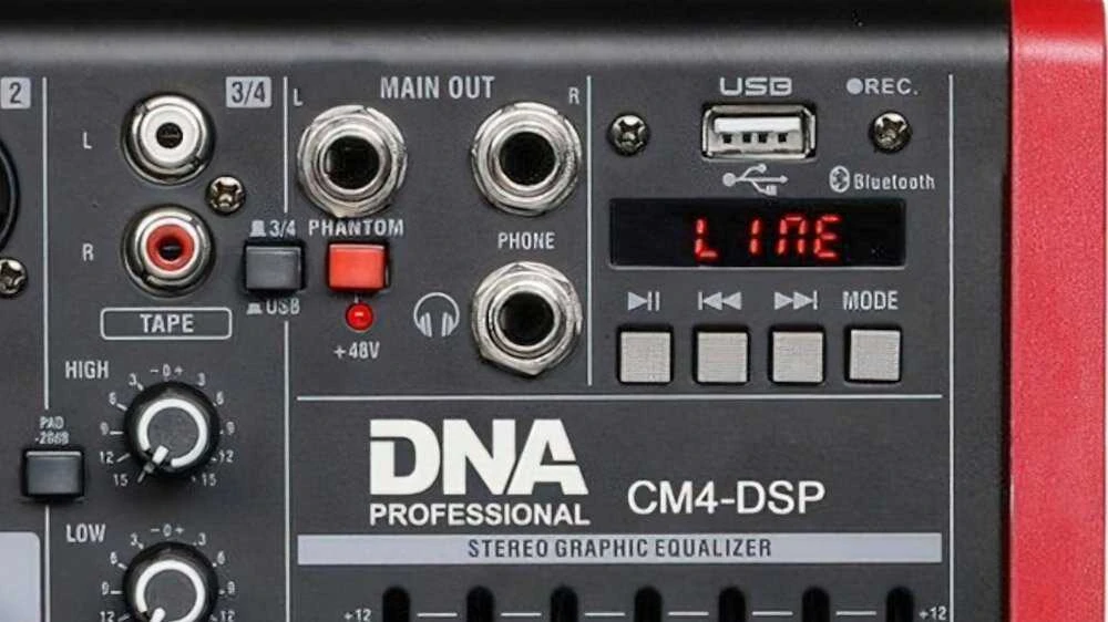 Dna Professional DNA CM4-DSP - USB garso maišytuvas su MP3 grojimo funkcija
