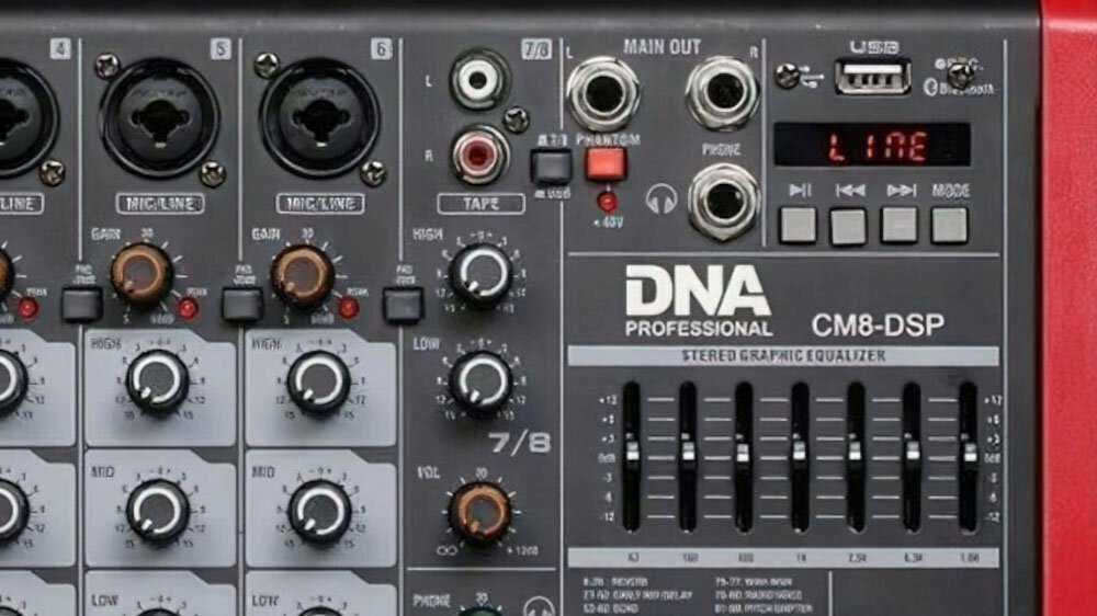 Dna Professional DNA CM8-DSP - USB garso maišytuvas su MP3 grojimo funkcija