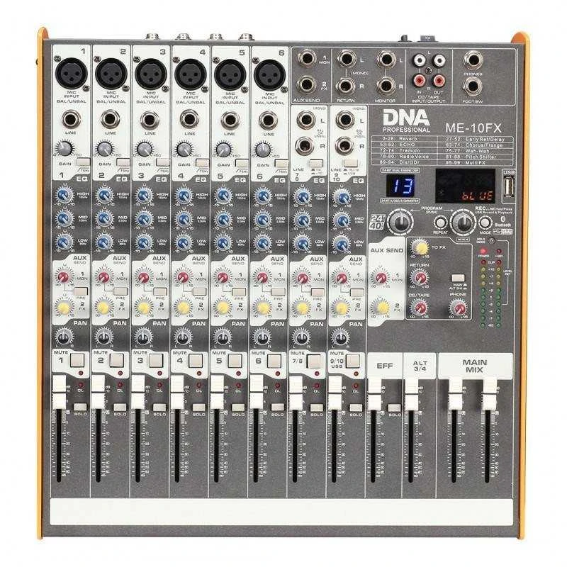 Plakiklis „Carruzzo DNA ME-10FX“ garso maišytuvas – 10 kanalų USB „Bluetooth“
