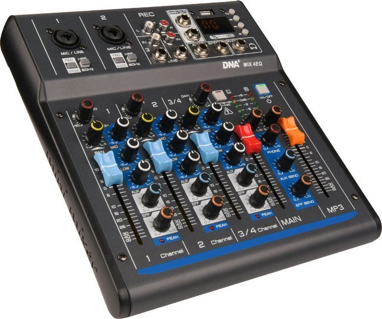 DNR DNA MIX 4 EQ mikser audio USB MP3 Bluetooth analoginis