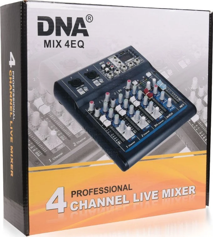 DNR DNA MIX 4 EQ mikser audio USB MP3 Bluetooth analoginis