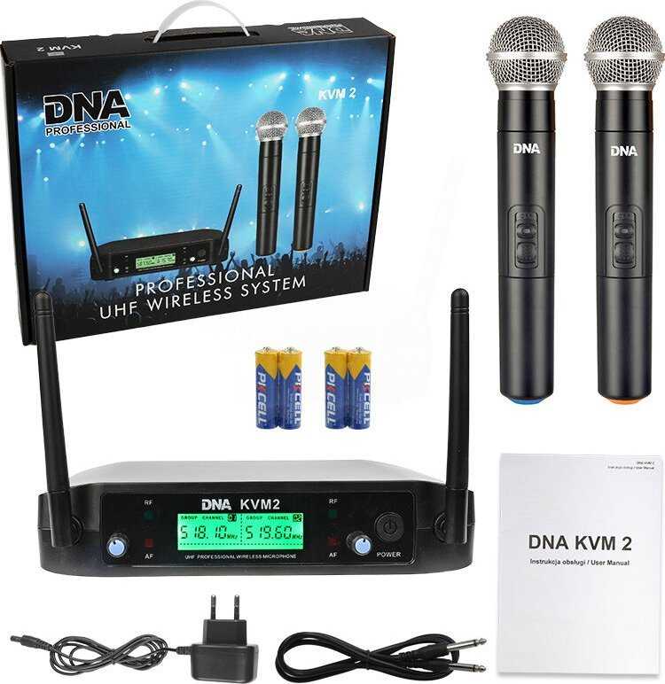 DN1 DNA KVM 2 belaidžių mikrofonų garso sistema