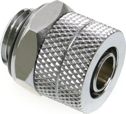 Bitspower tiesi jungtis 10/8 mm, blizgus metalas