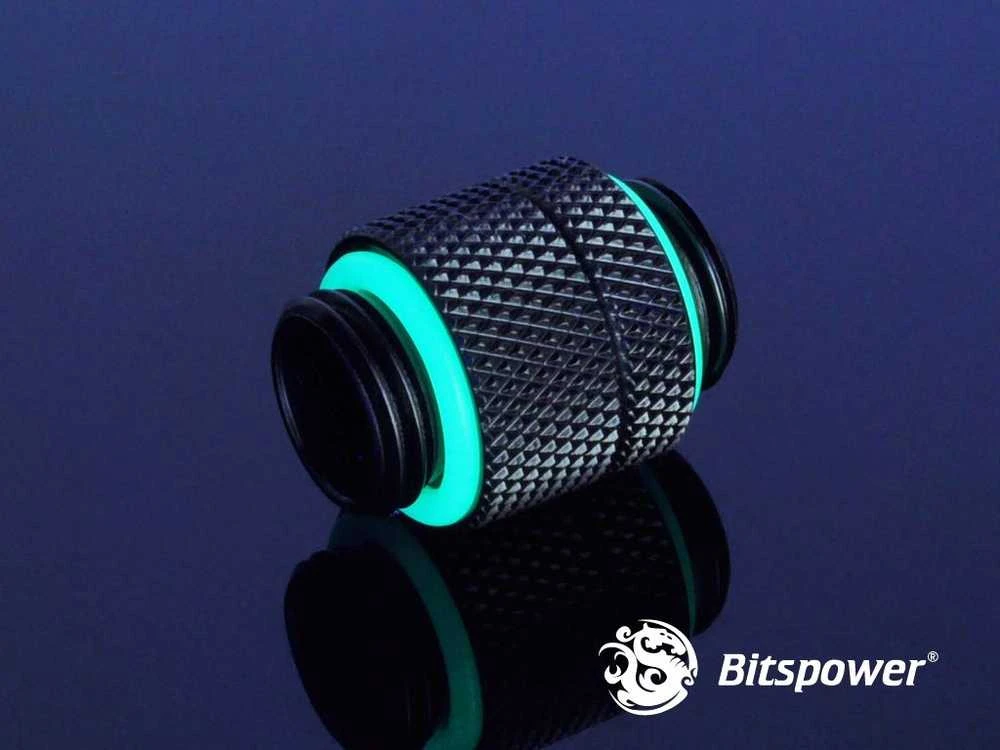 Bitspower adapteris, tiesus G1/4 colio AG į G1/4 colio AG – pasukamas, matinis juodas