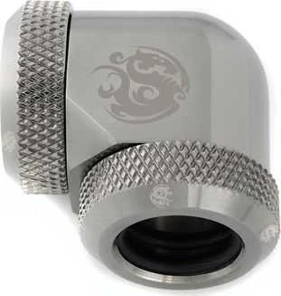 Bitspower Multi-Link adapteris 90 laipsnių 12mm OD iki 12mm OD kietas vamzdelis - blizgus juodas