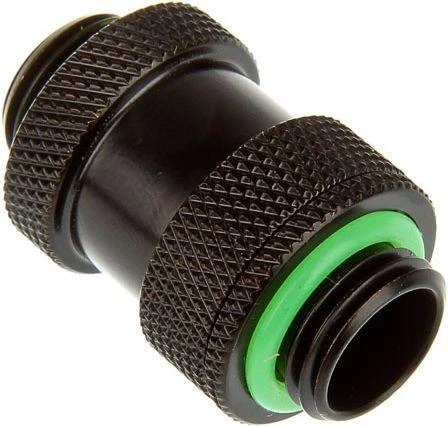 Bitspower Aqua-Pipe II juodas jungtis su žaliu žiedu
