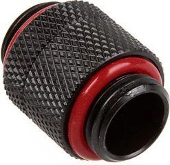 Bitspower adapteris, tiesus, G1/4 colio AG į G1/4 colio AG – pasukamas, juodos anglies spalvos