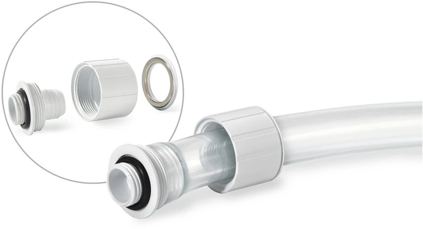 „Bitspower Artemis“ jungtis tiesi G1/4 spalvos AG į 16/10 mm „Arctic Baltas“