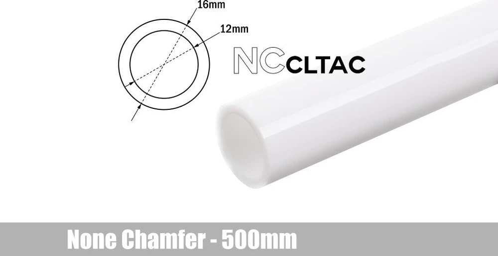 „Bitspower Crystal Link“ vamzdelis 16/12 mm, 500 mm, baltas