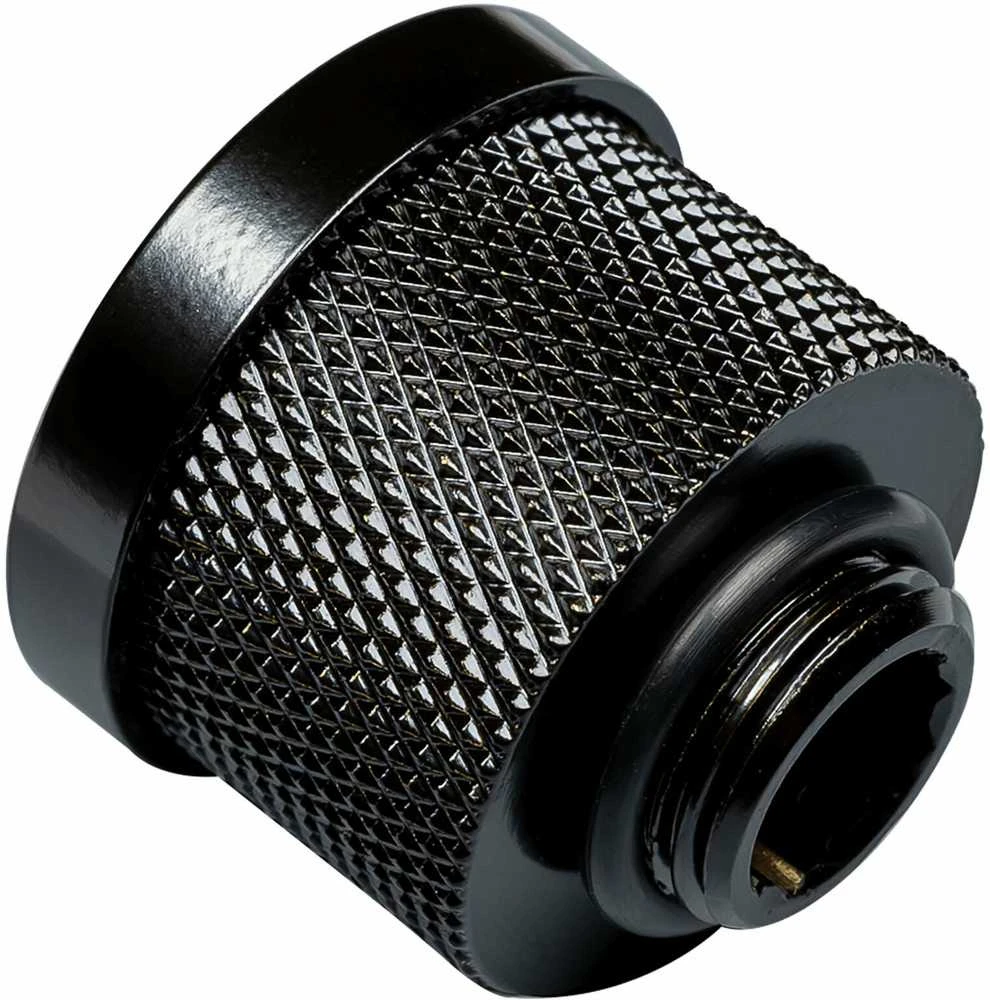 „Bitspower“ daugiakanalis adapteris, tiesus G1/4 colio AG ir 16 mm išorinio skersmens kieto vamzdžio jungtis, blizgus juodas