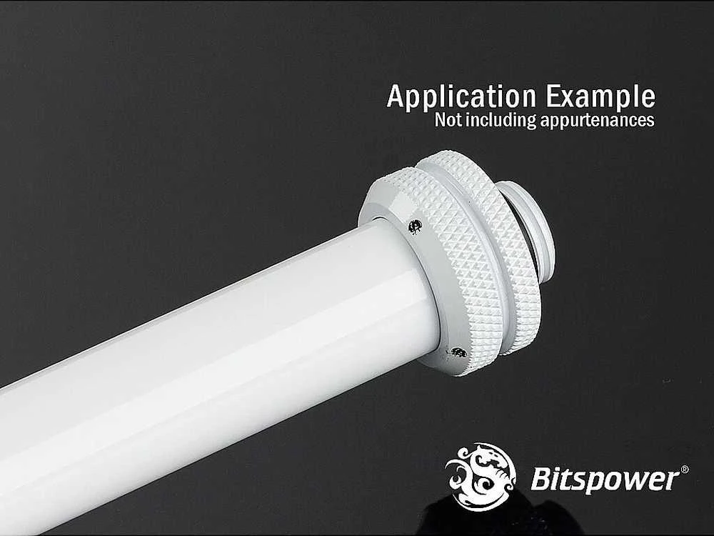 „Bitspower“ žalvarinis kietas vamzdelis be nuožulnos, 16 mm išorinis skersmuo, 500 mm, baltas