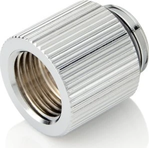 „Bitspower Touchaqua“ adapteris, tiesus G1/4 colio lizdas į G1/4 colio lizdą, 2 vnt. pakuotėje, 15 mm, sidabrinis