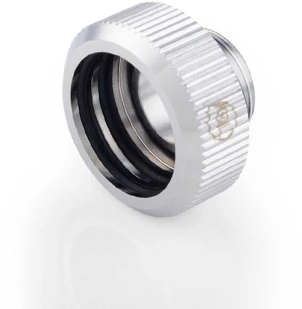 „Bitspower Touchaqua“ adapteris, jungiantis G1/4 colio AG į 16 mm išorinį kietąjį vamzdį – 2 vnt. pakuotėje, sidabrinis