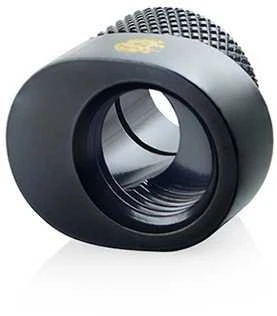 „Bitspower X-Cross“ adapteris, G1/4 colio kištukas į G1/4 colio kištuką, 5 mm poslinkis, juodas matinis
