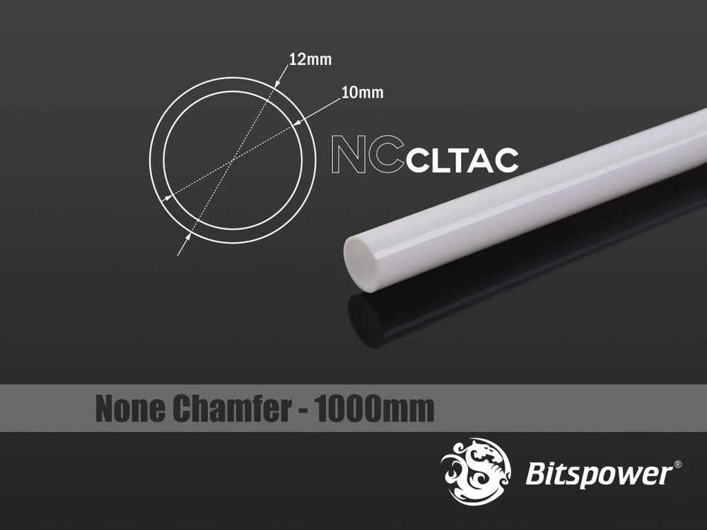 Bitspower Crystal Link vamzdelis 12/10 mm, ilgis 1000 mm – baltas