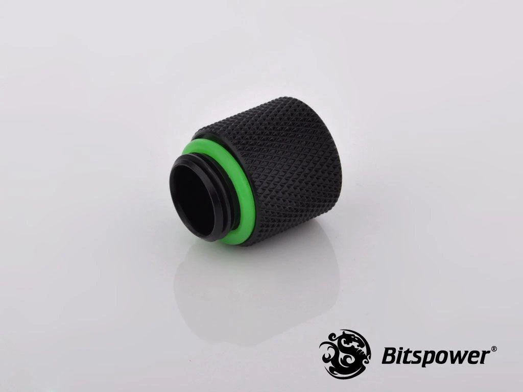 Bitspower adapteris G1/4 colio AG į G1/4 colio IG – 15 mm, matinis juodas