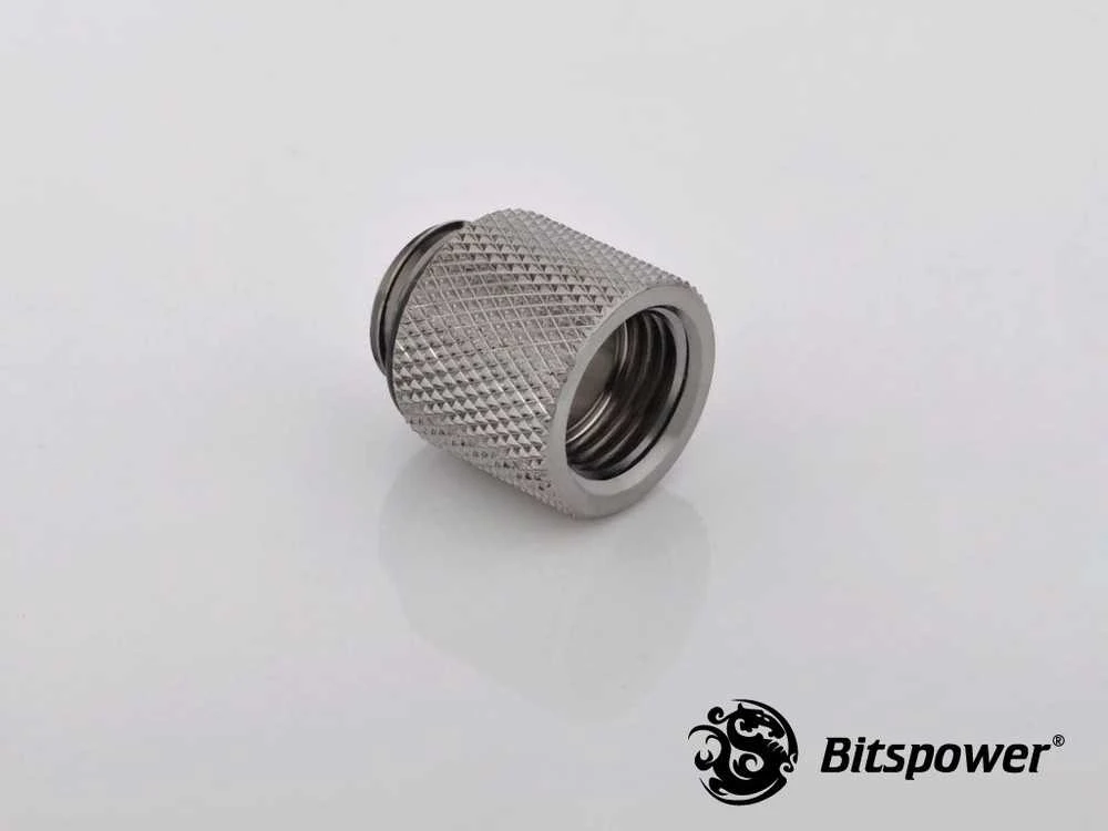 Bitspower adapteris G1/4 colio kištukas į G1/4 colio kištuką – 15 mm, blizgiai juodas