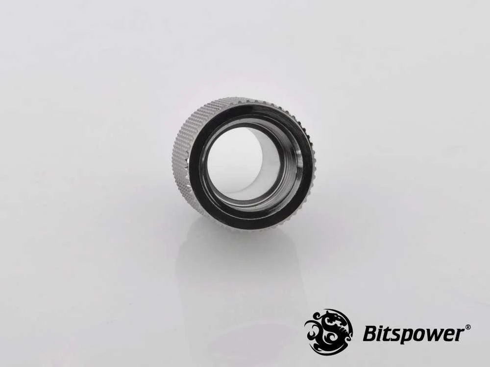 Bitspower adapteris G1/4 colio kištukas į G1/4 colio kištuką – 15 mm, blizgiai juodas