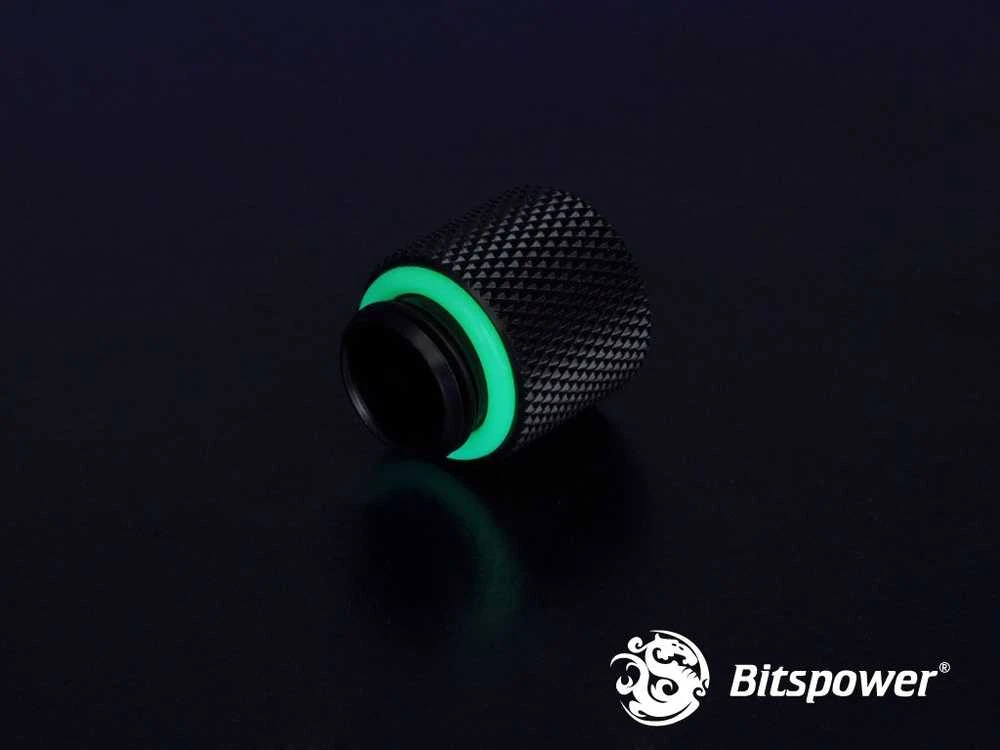 Bitspower adapteris G1/4 colio AG į G1/4 colio IG – 15 mm, matinis juodas