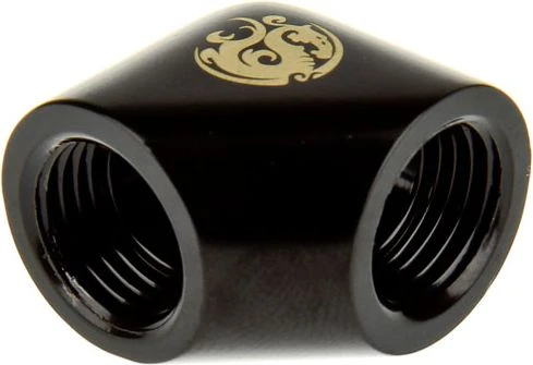 Bitspower adapteris 90 laipsnių G1/4 colio IG į G1/4 colio IG – matinės juodos spalvos