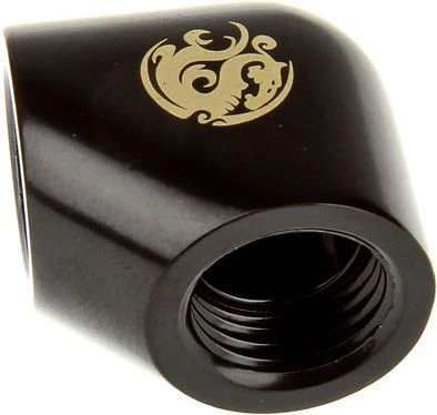 Bitspower adapteris 90 laipsnių G1/4 colio IG į G1/4 colio IG – matinės juodos spalvos