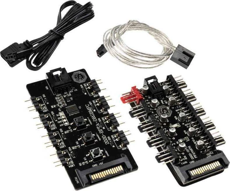 Bitspower Notos RGB PWM korpuso ventiliatorius, 120mm – baltos spalvos, 5er-Pack