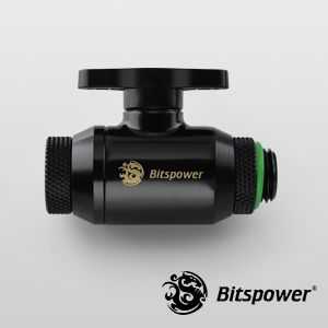 „Bitspower“ uždarymo vožtuvas 1x IG 1/4 sriegio ☐ 1x G1/4 sriegio AG, pasukamas ☐ matinis juodas
