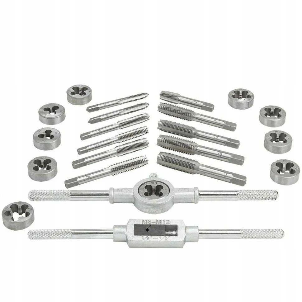 Bituxx colių sriegimo ir sriegpjovimo rinkinys 24 vnt. metaliniame lagamine