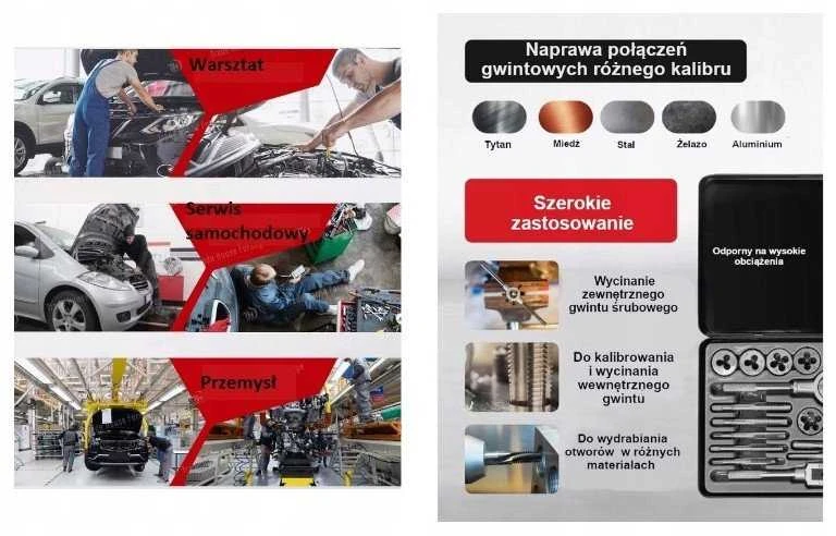 Bituxx Sriegių kirtiklių ir plokštelių rinkinys 16 vnt. (M3-M12) PU organizatoriuje