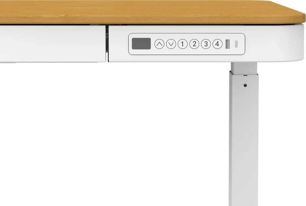 „Activejet“ stalas su elektriniu aukščio reguliavimu 140x70 ET119W-C baltas/ąžuolas