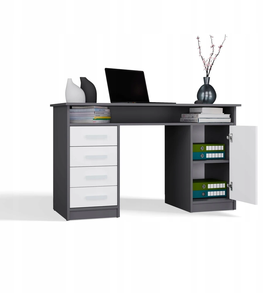 Antracitinio spalvos rašomasis stalas 125 cm x 55 cm