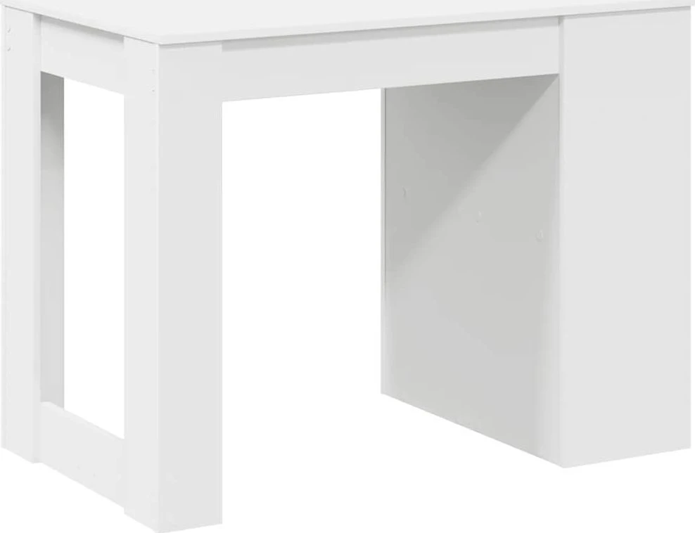 Rašomasis stalas su stalčiumi/lentyna, balta, 102x62x77,5cm