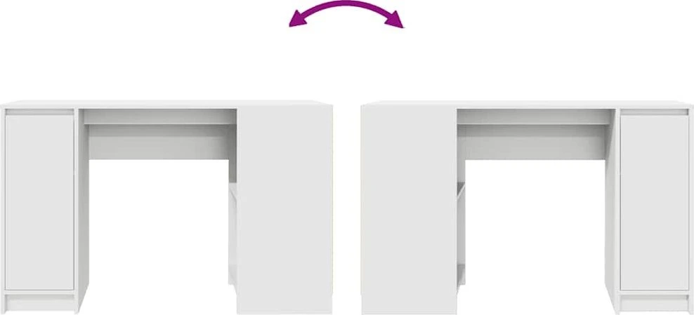 Rašomasis stalas, baltos, 120x42x76 cm, apdirbta mediena
