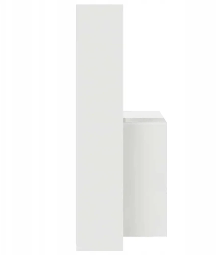 Stalas su lentyna Balta 138,5 x 55 x 143 cm Apdirbta mediena