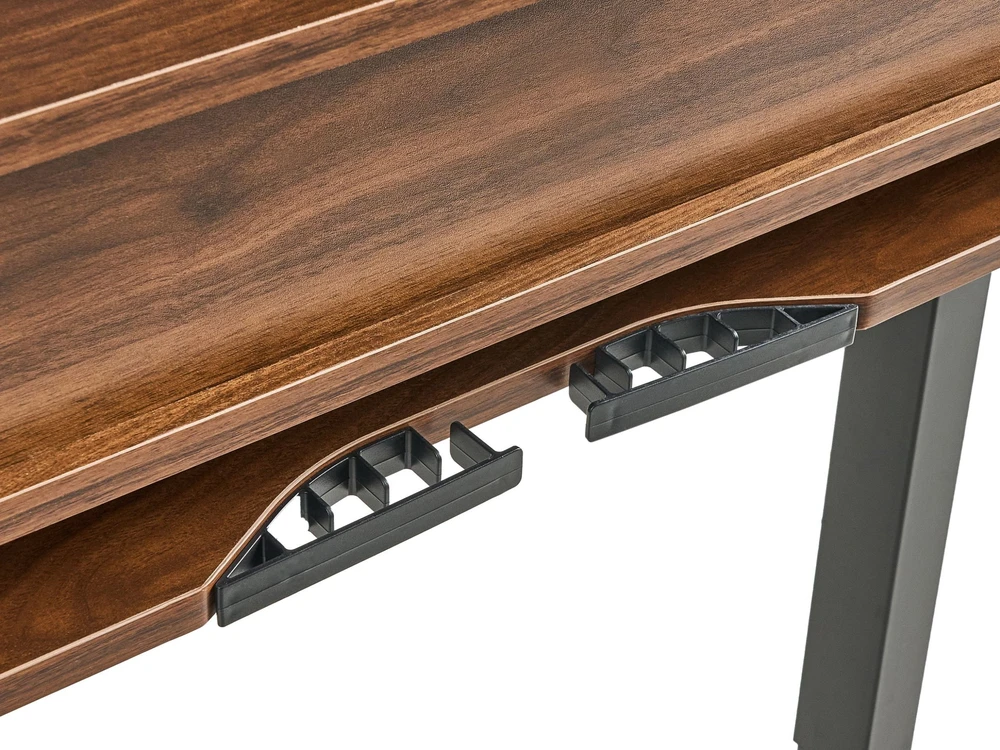 Beliani Elektriškai reguliuojamas stalas LUCAMA, rudas ir juodas, 120 x 60 cm su USB jungtimi