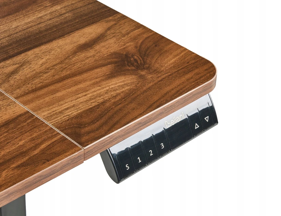 Beliani Elektriškai reguliuojamas stalas LUCAMA, rudas ir juodas, 120 x 60 cm su USB jungtimi
