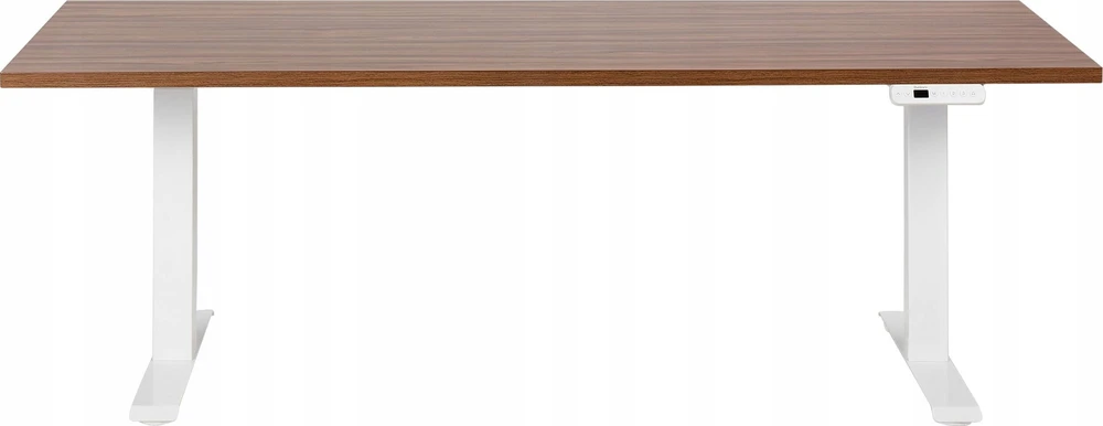 Beliani Elektriškai reguliuojamas stalas DESTINES rudas/baltas 180 cm 80 cm